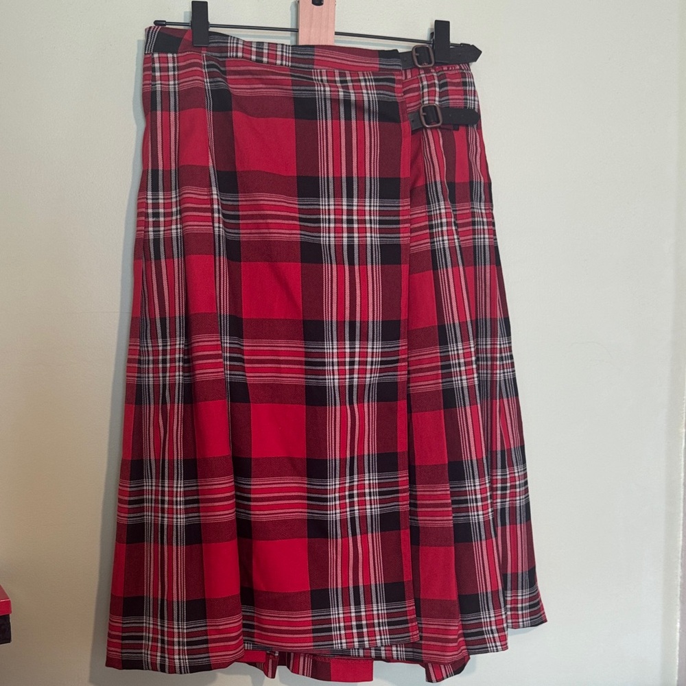BDG PLEATED TARTAN WRAP SKIRT